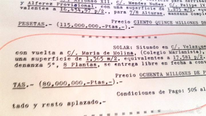 Documentos antiguos: INTERESANTE LOTE DE DOCUMENTOS SOBRE VENTA DE SOLARES EN MADRID, AÑOS 1971-1972 - Foto 23 - 58662862