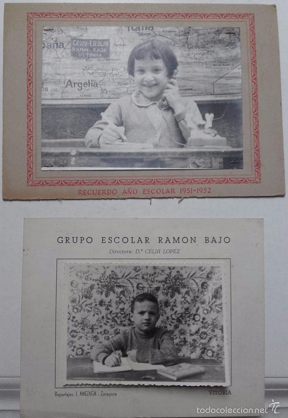 Documentos antiguos: GRUPO ESCOLAR, RAMON BAJO, VITORIA, FOTOGRAFIA J. AMEZAGA, A&Ntilde;OS 50.