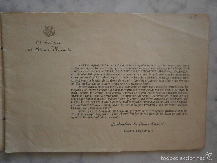 Documentos antiguos: programa exposicion regional valenciana 1909 - Foto 2