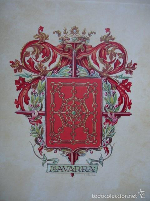 Alte Dokumente: NAVARRA .TEXTO HISTORIA DEL BLASON Y DE LA CIUDAD MONTERO ALONSO. 2 FOLIOS