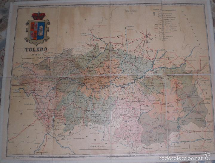 Old Documents: Antiguo plano sobre tela Toledo 1902