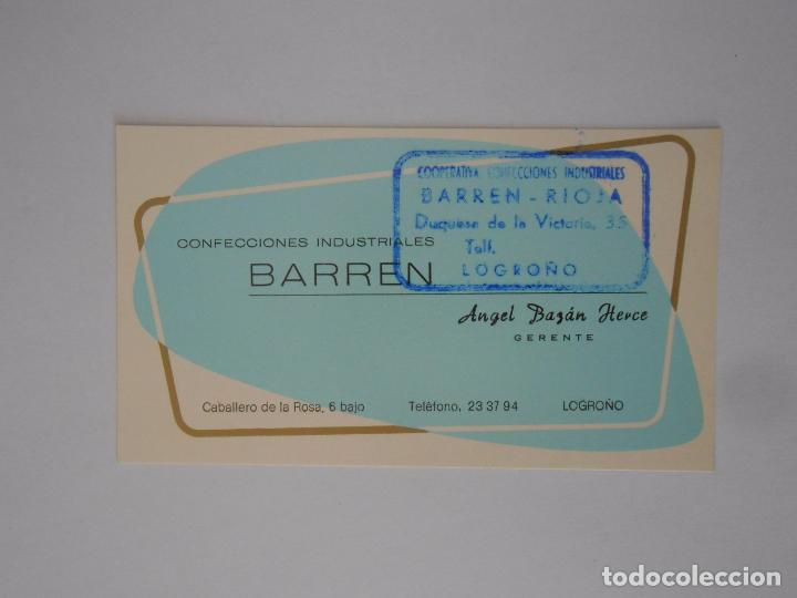 Alte Dokumente: TARJETA DE VISITA CONFECCIONES INDUSTRIALES BARRIEN. LOGRO&Ntilde;O. TDKP7