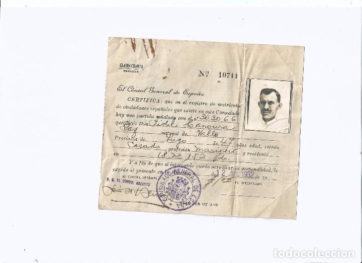 Documentos antiguos: CONSULADO DE ESPA&Ntilde;A EN CUBA - CERTIFICADO DE NACIONALIDAD - VISADO - 1932 TIMBRE - LUGO