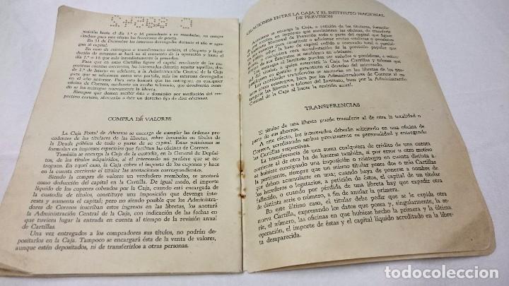 Documentos antiguos: CARTILLA CAJA POSTAL DE AHORROS 1935 - Foto 4