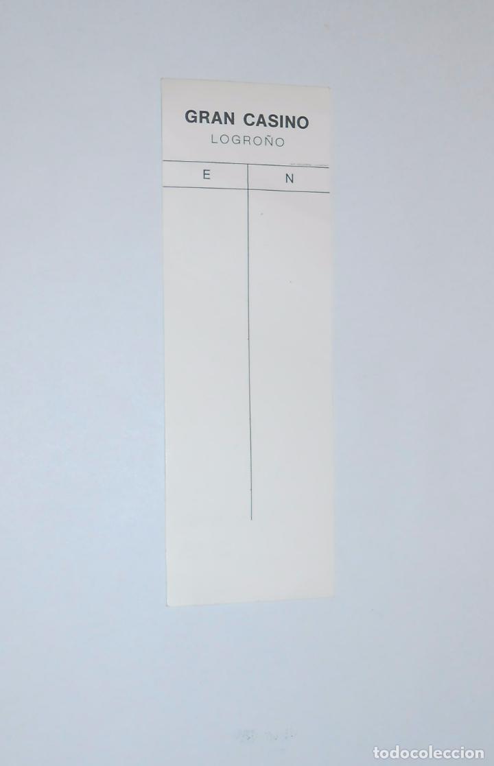 Alte Dokumente: TARJETA DE ANOTACION PARA JUEGO. GRAN CASINO DE LOGRO&Ntilde;O. TDKP8