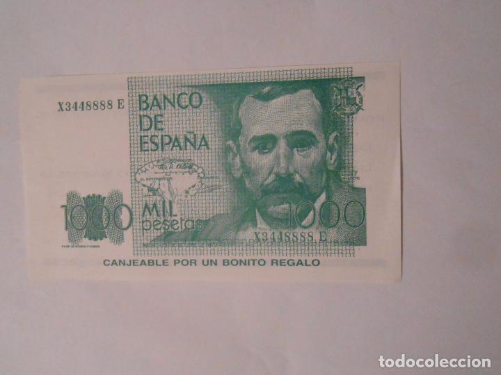Documenti antichi: PROMOCION DE EVENTO CON UNA HOJA REPLICA BILLETE DE 1000 PESETAS. TDKP8