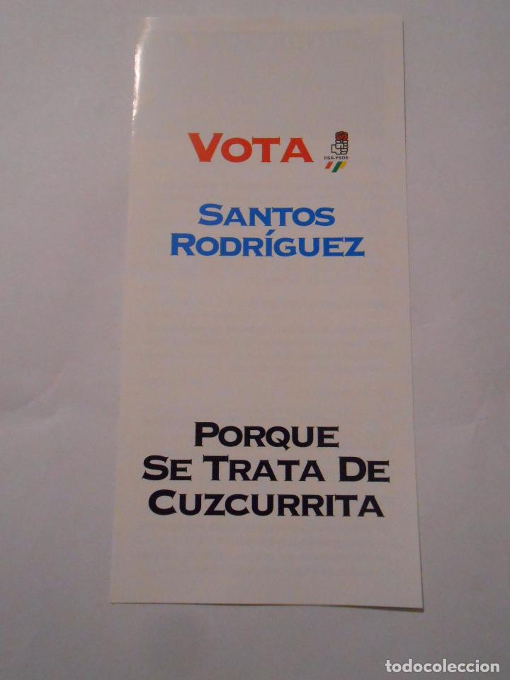 Documentos antigos: PROPAGANDA ELECTORAL. FOLLETO PROGRAMA PSOE CUZCURRITA. LA RIOJA. CANDIDATO SANTOS RODRIGUEZ TDKP8