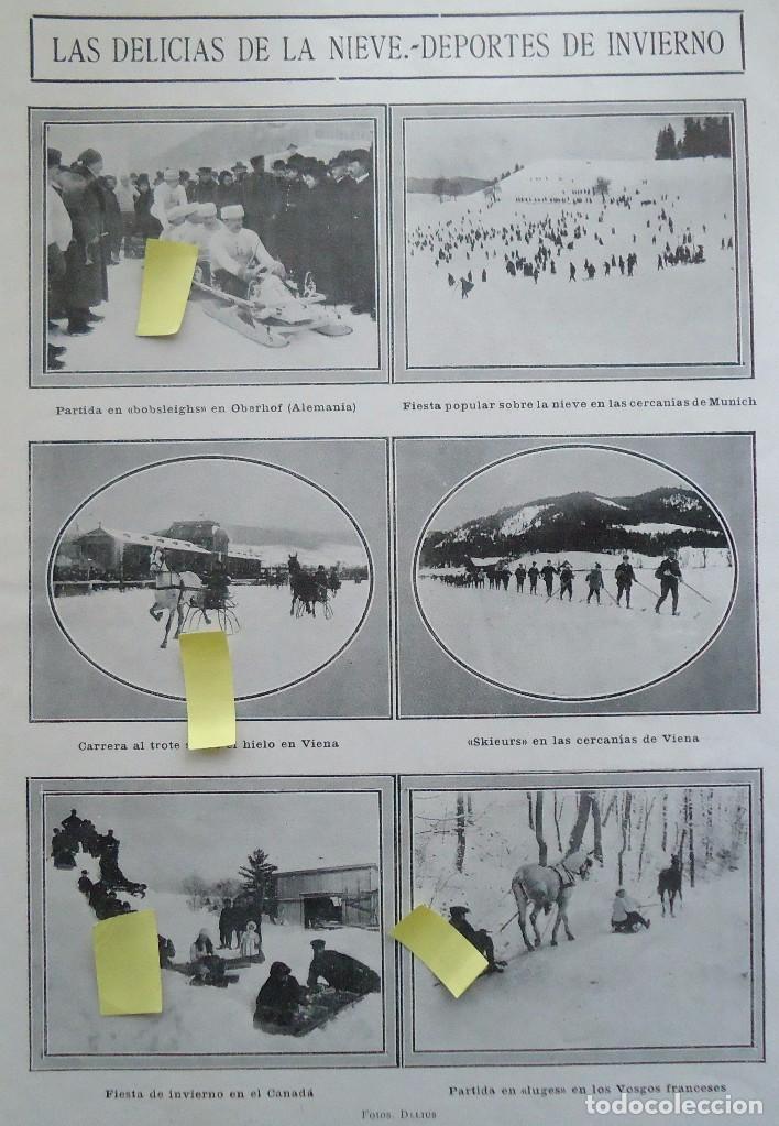 Documentos antiguos: deporte invierno esqui bobsleigh nieve hielo trineo estacion invernal helado