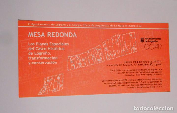Documents Anciens: TARJETA PRESENTACION MESA REDONDA LOS PLANES ESPECIALES DEL CASCO HISTORICO DE LOGRO&Ntilde;O. TDKP8