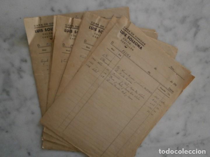 Documentos antigos: 17 notas de servicio de comidas luis solsona a faema y cerveza el leon castellon a&ntilde;o1966/67/68