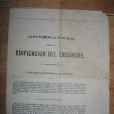 Documentos antiguos: IMPORTANTISIMO !! CATALUÑA 1878 ENSANCHE BARCELONA AYUNTAMIENTO CONSTITUCIONAL .. Lote 46878172