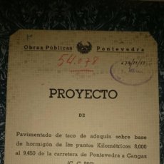 Documentos antiguos: 1954 - OBRAS EN LA CARRETERA DE PONTEVEDRA A CANGAS - RAMÓN LÓPEZ ARCA. Lote 64880023