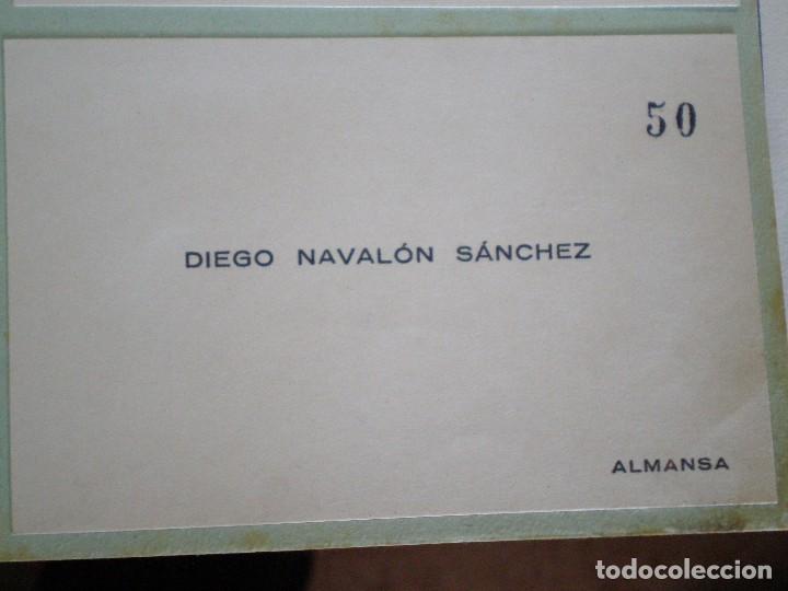Old Documents: ALMANSA (ALBACETE) TARJETA DIEGO NAVALON SANCHEZ