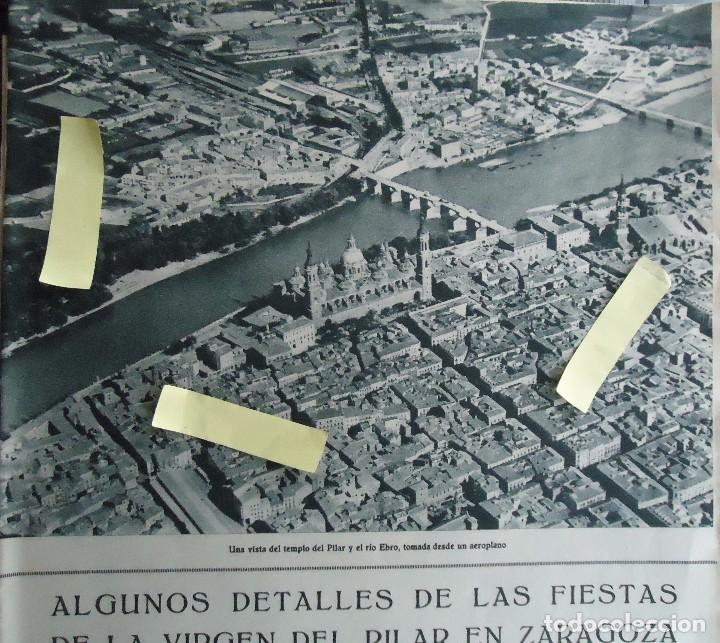 Documentos antiguos: fiesta virgen pilar zaragoza aragon vista aerea puente piedra rio ebro gigantes gines garcia sanchez