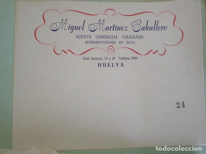 Documents Anciens: HUELVA. SOBRE COMERCIAL MIGUEL MARTINEZ CABALERO AGENTE COMERCIAL COLEGIADO. SIN UTILIZAR