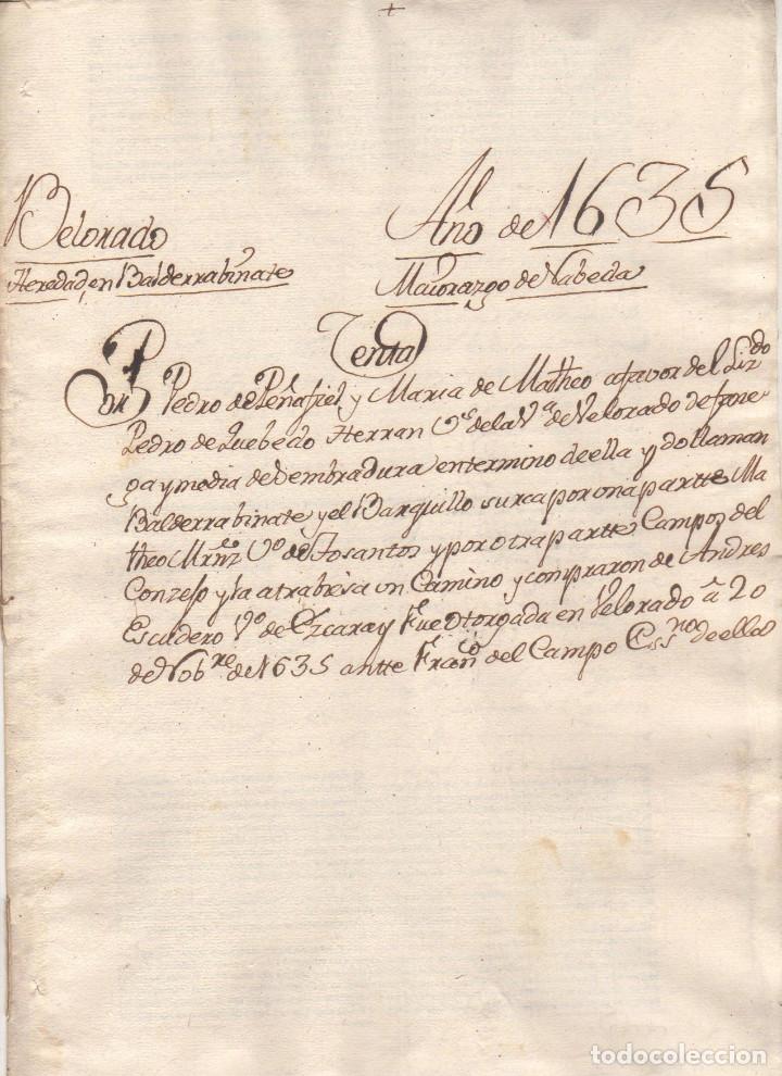 Documentos antiguos: PODER NOTARIAL MAYORAZGO DE NABEDA. BELORADO. BURGOS. A&Ntilde;O 1635 - Foto 1