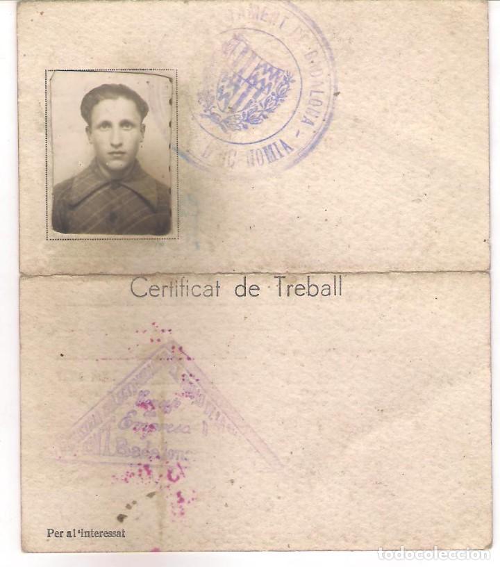 Documentos antiguos: CARNET CERTIFICAT DE TREBALL 1937. - Foto 1