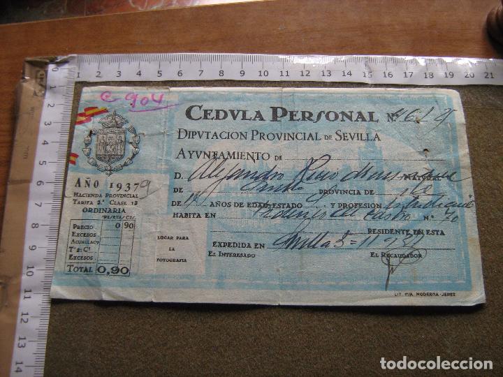 Documentos antiguos: CEDULA PERSONAL DE LA DIPUTACION PROVINCIAL DE SEVILLA