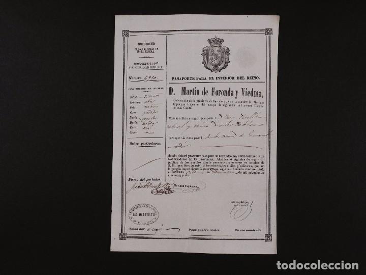 Documentos antiguos: PASAPORTE PARA SANTA COLOMA DE GRAMONET 1852 - Foto 1