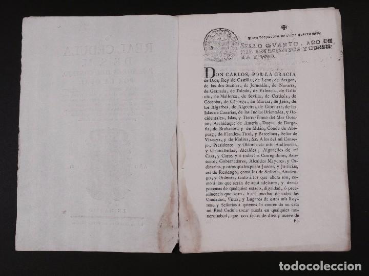 Documentos antiguos: REAL CEDULA 1781 - Foto 2