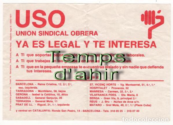 Alte Dokumente: (ALB-TC-5) DIFICIL OCTAVILLA USO UNION SINDICAL OBRERA YA ES LEGAL 1977