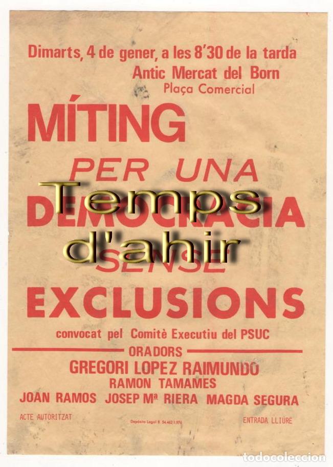 Alte Dokumente: (ALB-TC-5) DIFICIL OCTAVILLA CUARTILLA PSUC PARTIT SOCIALISTA UNIFICAT CATALUNYA 1976