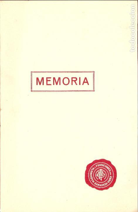Documentos antiguos: MAQUINISTA Y FUNDICIONES DEL EBRO, ZARAGOZA, MEMORIA EJERCICIO 1926 - Foto 1