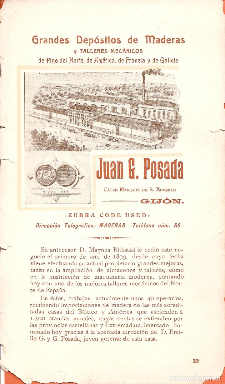 Documentos antiguos: ANTIGUO RECORTE PRENSA, DEP&Oacute;SITOS MADERAS JUAN G POSADA, GIJ&Oacute;N, 12X21, REVERSO, FOTO PASEO DE PLAYA