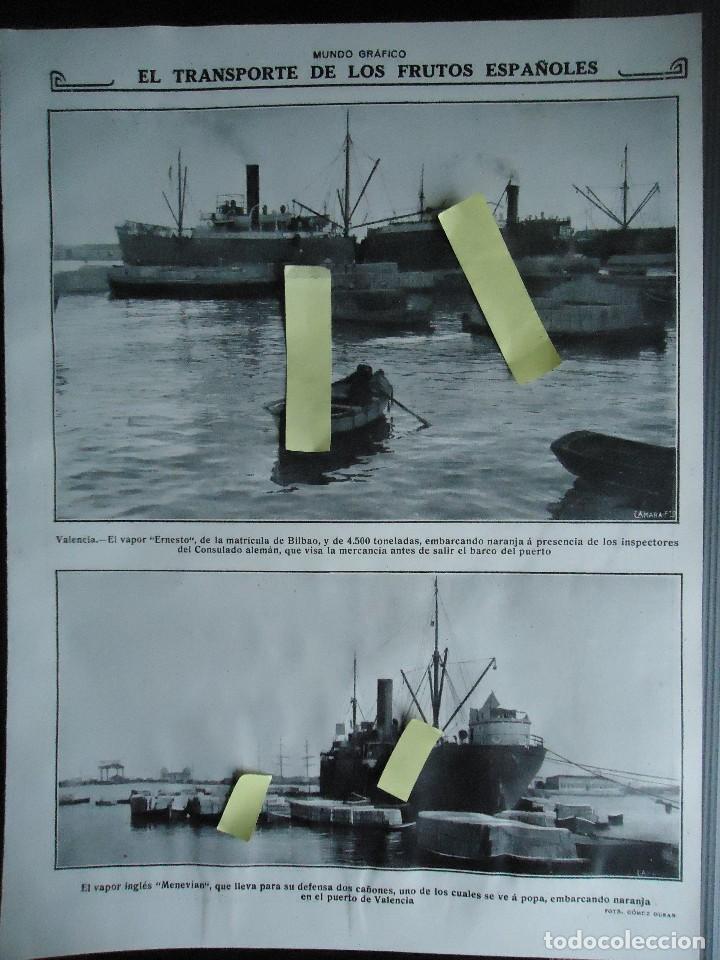 Documentos antiguos: puerto valencia mar mediterraneo levante barco vapor naranjas exportacion citrico fruta