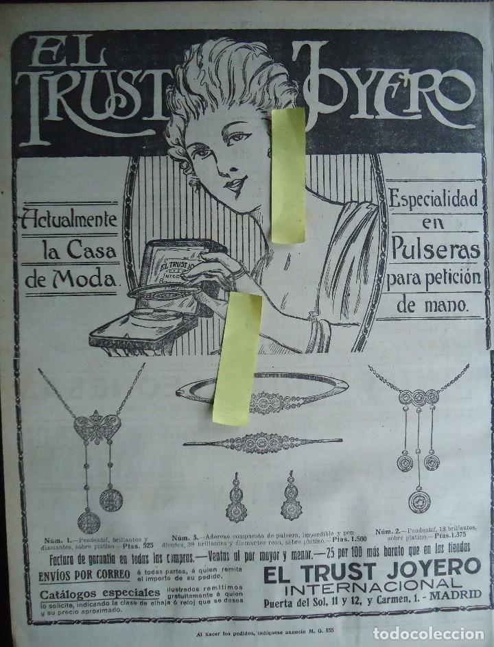 Documentos antiguos: publicidad vintage anuncio el trust joyero madrid joya oro diamante piedra preciosas moda mujer rubi