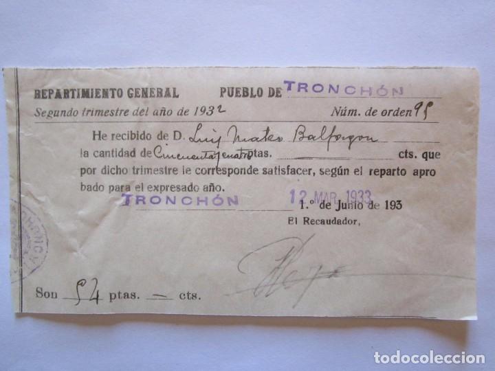 Documentos antiguos: documento impuesto sobre el reparto de tierras 1933 - Foto 1