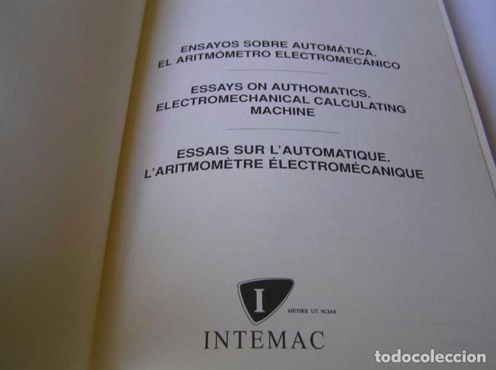 Documentos antiguos: L. TORRES QUEVEDO ENSAYOS SOBRE AUTOM&Aacute;TICA. EL ARITM&Oacute;METRO ELECTROMEC&Aacute;NICO - INTEMAC 1996 - Foto 3