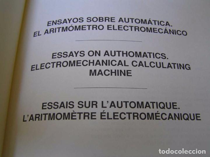 Documentos antiguos: L. TORRES QUEVEDO ENSAYOS SOBRE AUTOM&Aacute;TICA. EL ARITM&Oacute;METRO ELECTROMEC&Aacute;NICO - INTEMAC 1996 - Foto 33