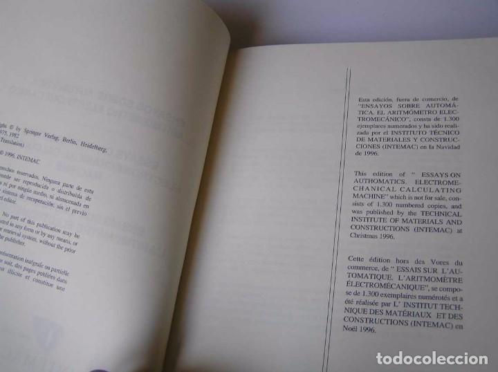 Documentos antiguos: L. TORRES QUEVEDO ENSAYOS SOBRE AUTOM&Aacute;TICA. EL ARITM&Oacute;METRO ELECTROMEC&Aacute;NICO - INTEMAC 1996 - Foto 37