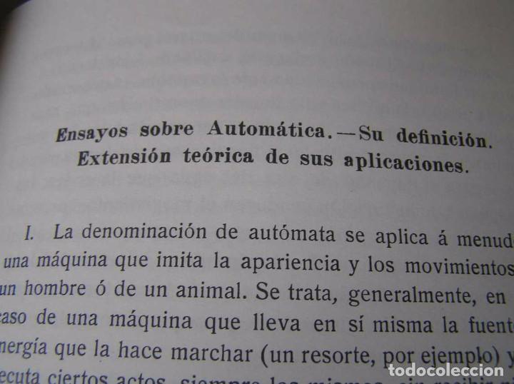 Documentos antiguos: L. TORRES QUEVEDO ENSAYOS SOBRE AUTOM&Aacute;TICA. EL ARITM&Oacute;METRO ELECTROMEC&Aacute;NICO - INTEMAC 1996 - Foto 59
