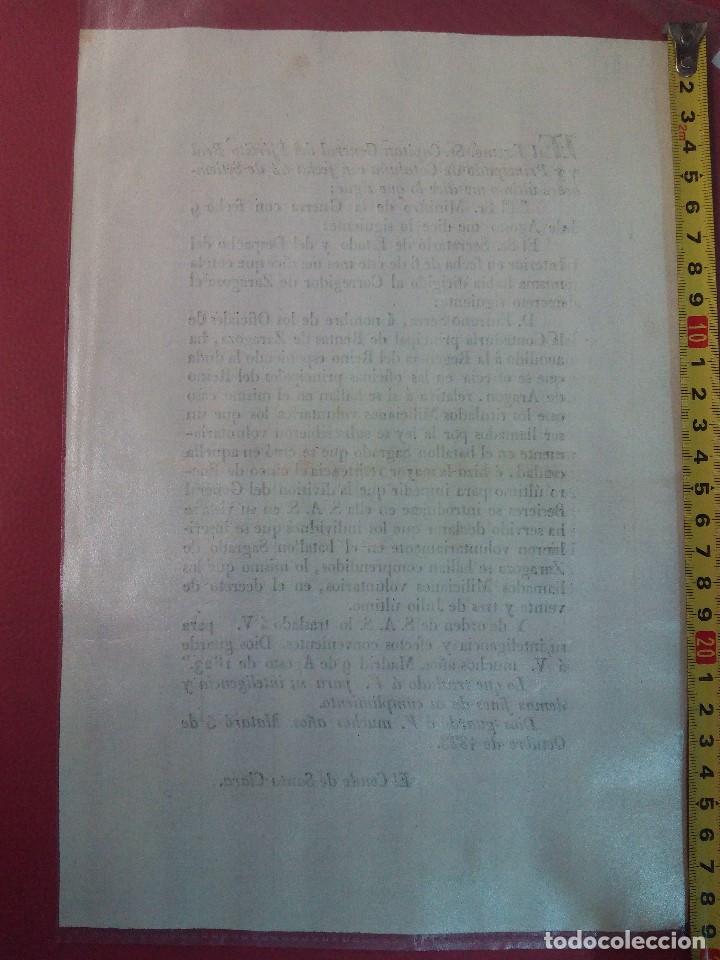 Documentos antiguos: Documento militar de Matar&oacute; del 1823-10-5 - Foto 2