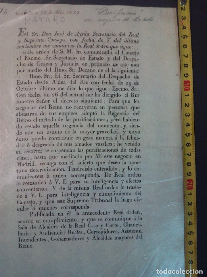 Documentos antiguos: Documento de 1823-12-11 de la ciudad de Matar&oacute; - Foto 1
