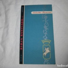 Documentos antiguos: ANTIGUO CATALOGO PUBLICITARIO DE LOS DISTINTOS VINO DE LA BODEGA RIOJA SANTIAGO HARO 1960