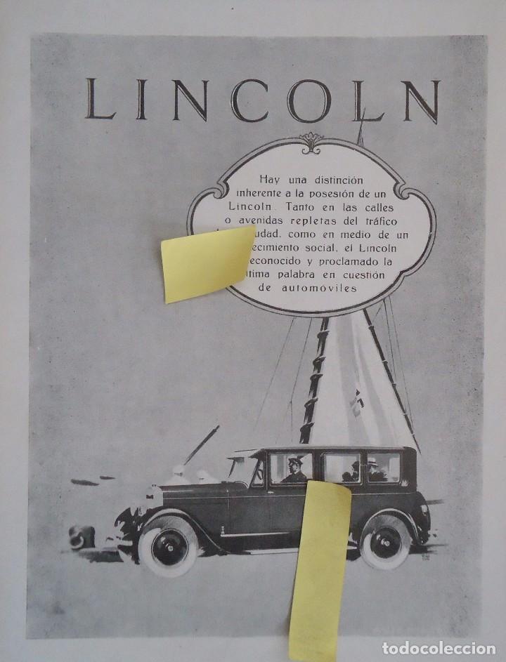 Documentos antiguos: publicidad vintage anuncio coche vehiculo automovil lincoln motor epoca art deco chofer