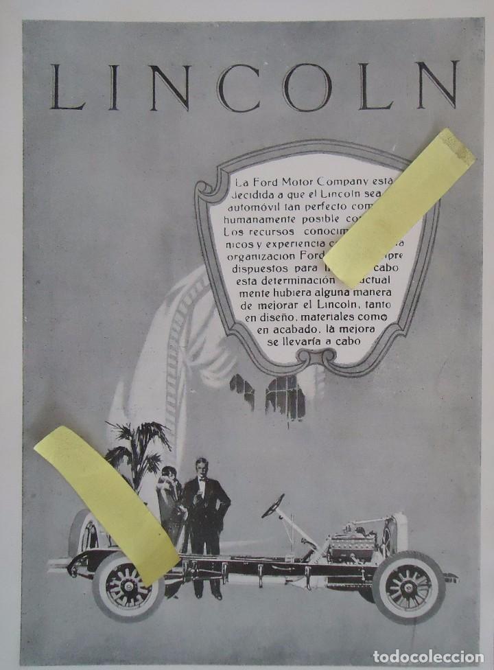 Documentos antiguos: publicidad vintage anuncio coche vehiculo automovil ford lincoln motor epoca art deco chofer