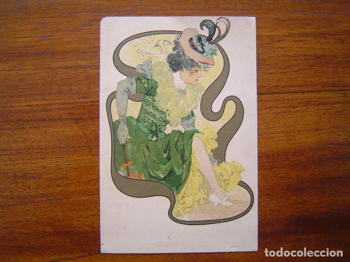 Documentos antiguos: FELICITACION MODERNISTA de PASCUAS DE NAVIDAD - DEPENDIENTES DEL SALON LIMPIABOTAS PLAZA DEL TEATRO