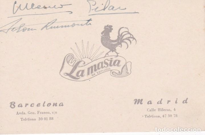 Documentos antiguos: La Masia de esplugas Barcelona Madrid - Foto 1