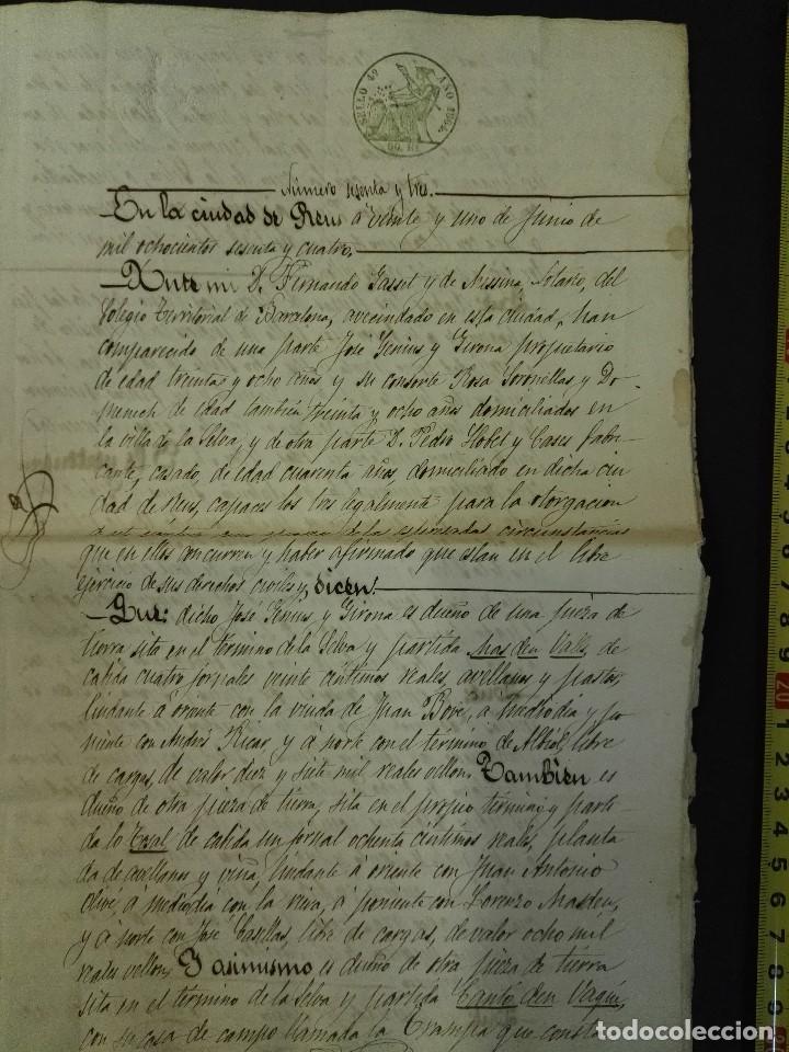 Documentos antiguos: Documento escritura de la Selva del camp Reus de 1865 - Foto 2
