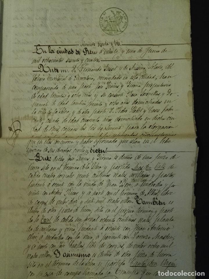 Documentos antiguos: Documento escritura de la Selva del camp Reus de 1865 - Foto 3