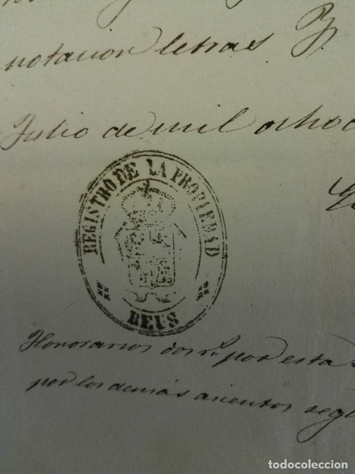 Documentos antiguos: Documento escritura de la Selva del camp Reus de 1865 - Foto 4