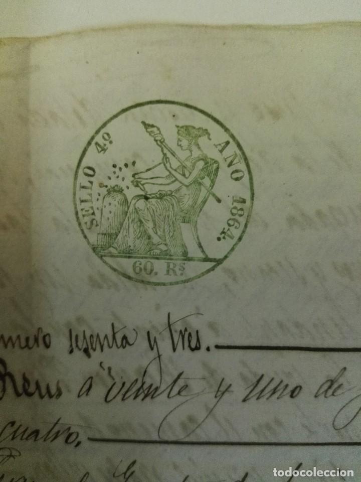 Documentos antiguos: Documento escritura de la Selva del camp Reus de 1865 - Foto 5