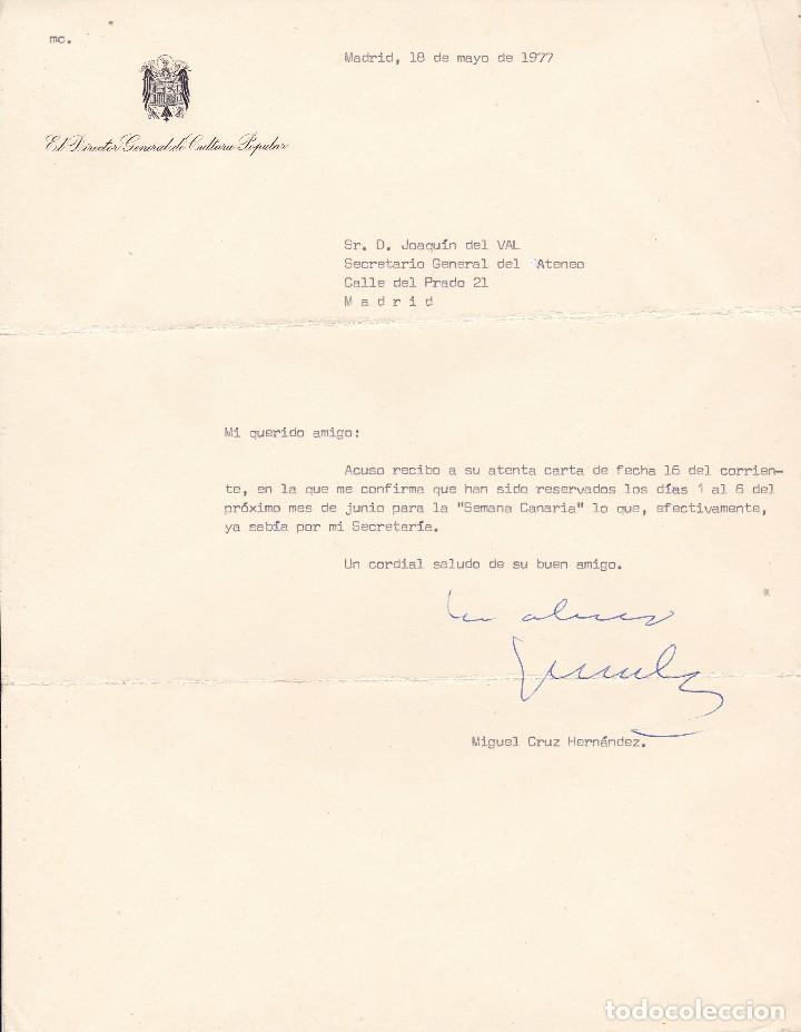 Documentos antiguos: Director General de cultura Popular Madrid 1977