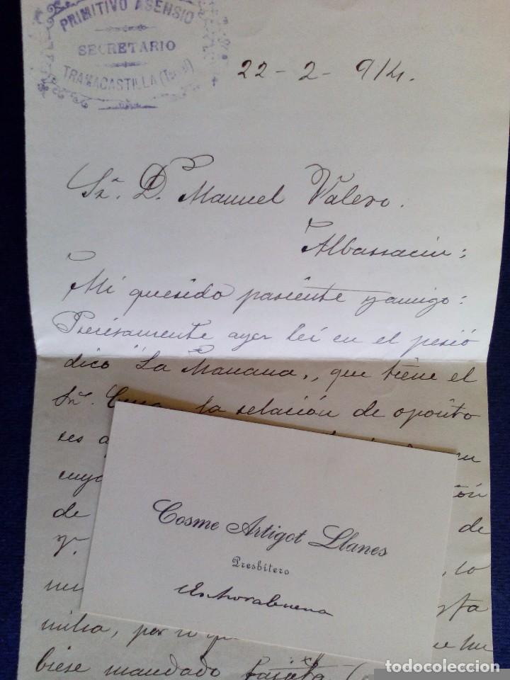 Documentos antigos: carta felicitando el aprobado a la plaza para hacienda, 22 - 2 - 1914