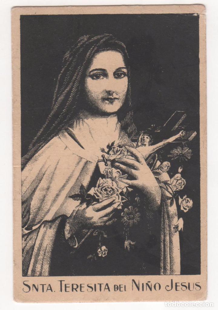 Documentos antiguos: Estampa Luminosa Santa Teresita del Ni&ntilde;o Jes&uacute;s.  Laboratorios Lukol : Publicidad Agua de Abisinia