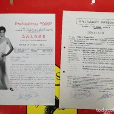 Documentos antiguos: CONTRATO PRODUCCIONES ORO,SALOME.10-DICIEMBRE 1970.CALAHORRA,IDEAL CINEMA.